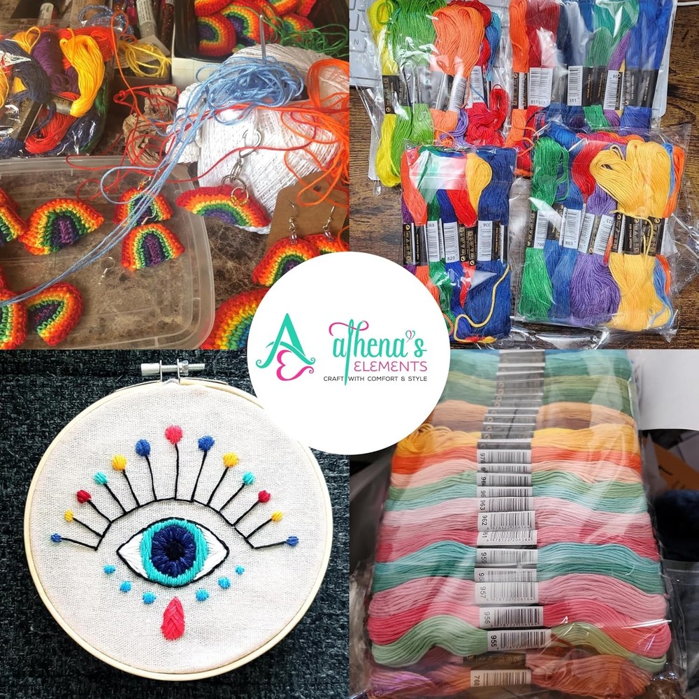 Athena’s Elements Embroidery Floss | Rainbow Thread for Embroidery, Cross Stit