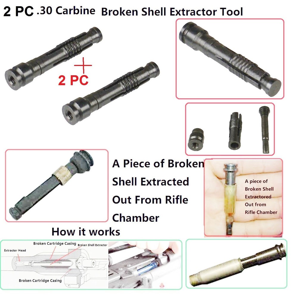 2 PC .30cal Broken Shell Extractor - Steel Black