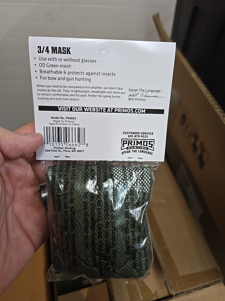 Primos 3/4 Mask OD Green Mesh