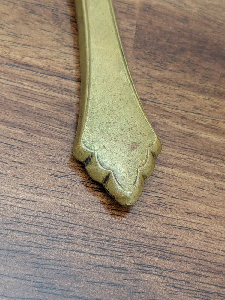 Antique Victorian Hand Held Vanity Mirror Engraved Initials