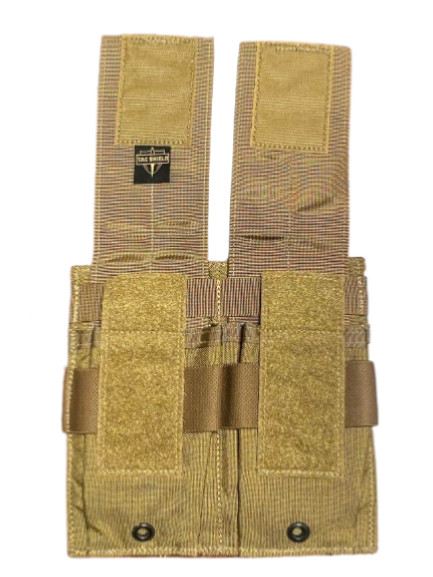 NEW TAC SHIELD DOUBLE DOUBLE - 4 MAG POUCH COYOTE