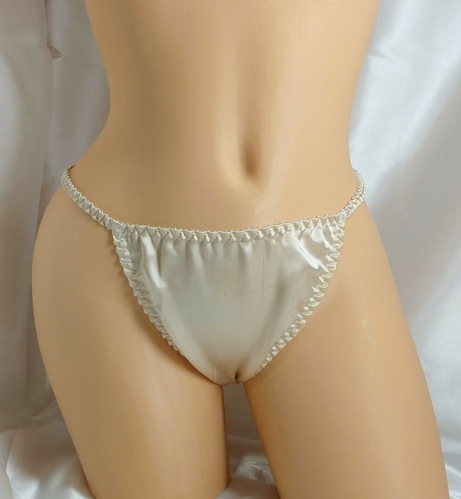 Champagne Thong String Bikini panties.