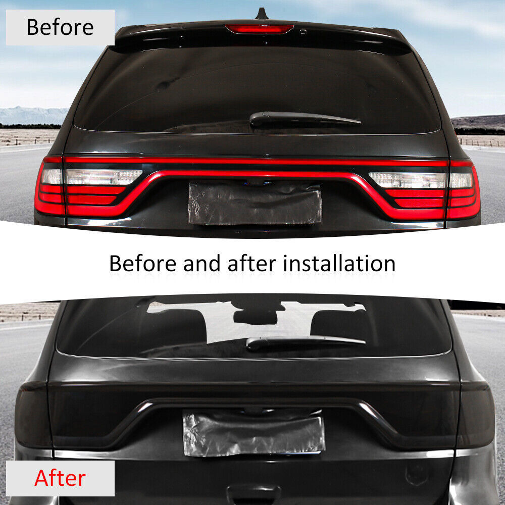 Blackened Tail Light Lamp Guard Covers Trim For Dodge Durango 2014+ Accessories