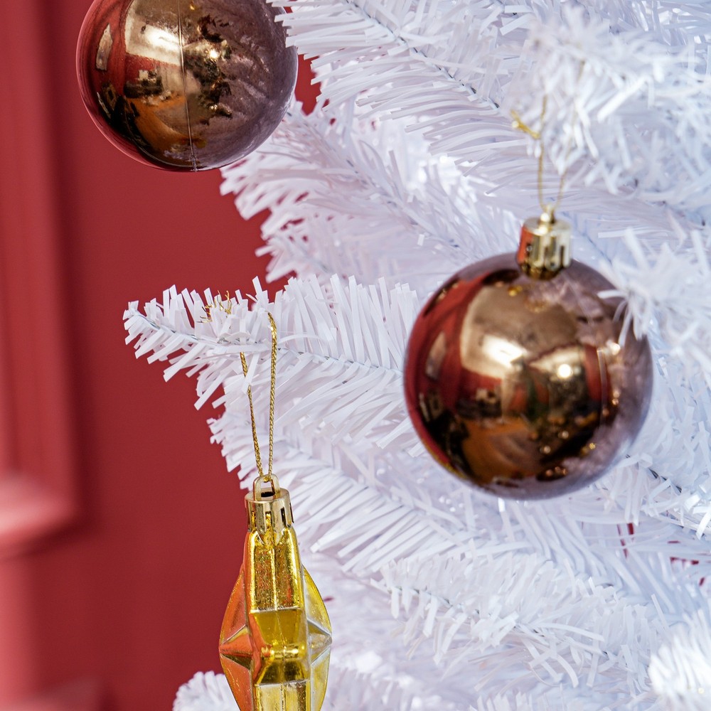 8ft Unlit Pencil Artificial Christmas Tree - Realistic Branches 618 Tips White