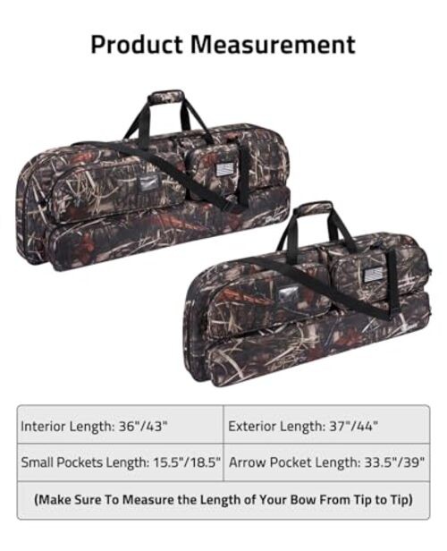 Soft Compound Bow Case, Bow Bag Archery Case with Thick Pearl 44"x17.7" Camo