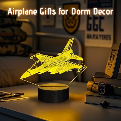 Warplane Night Lights,Kids Airplane 3D Night Light Bedside Lamp WARPLANE