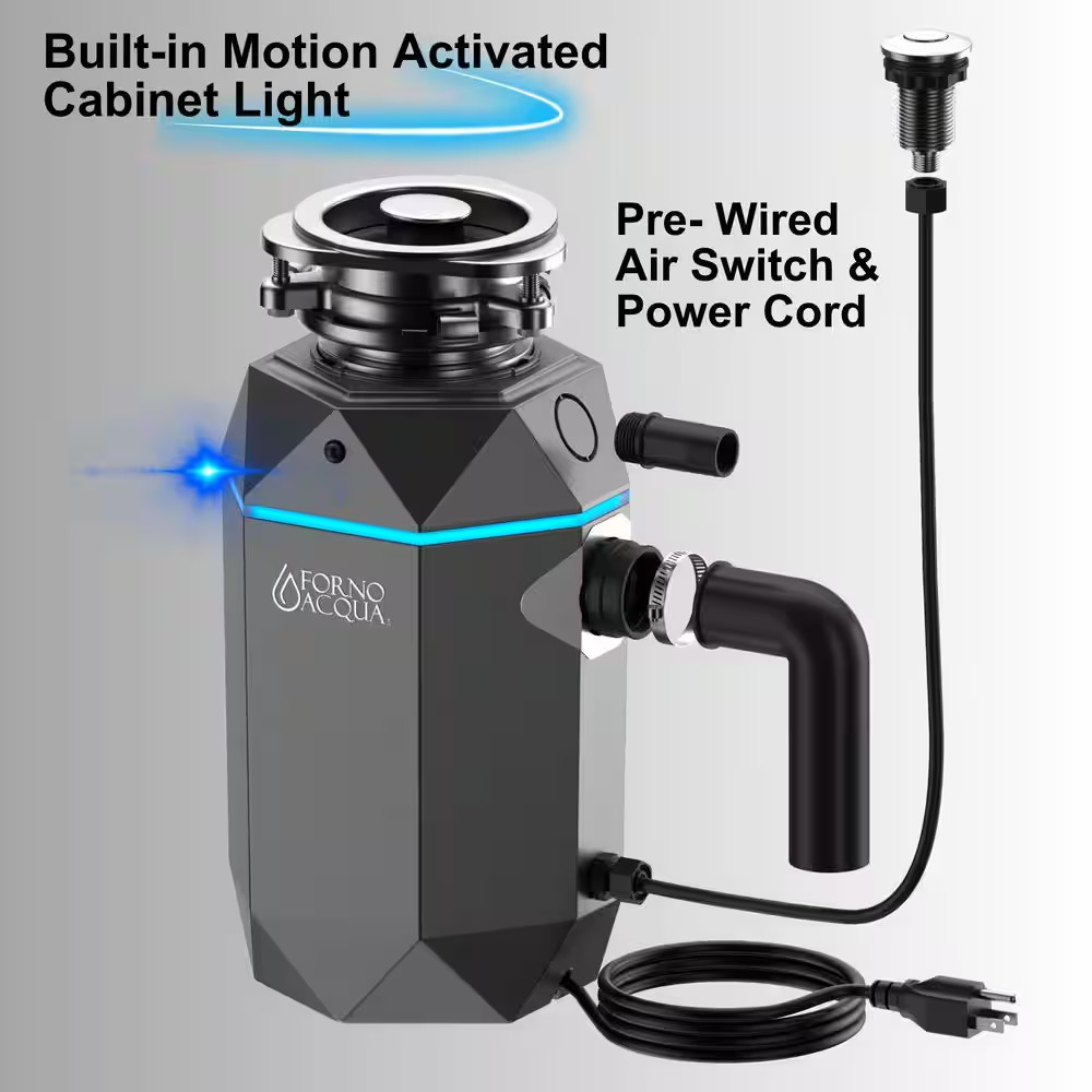 Bright Diamond Corded Black Onyx 1 HP Continuous Feed Super Quiet Garbage Dispos