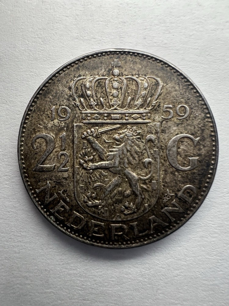 1959 2.5 Dutch Gilder SILVER