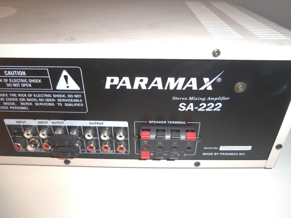 Paramax SA-222 Stereo Mixing Amplifier Rack Mount Enclosure