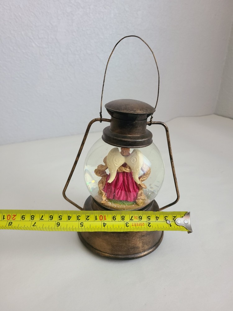 Christmas Snow Globe Lantern Style Music Box, Tested And Working