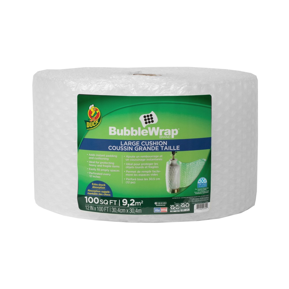 12 in. x 100 ft. Clear Large Bubble Wrap Cushioning