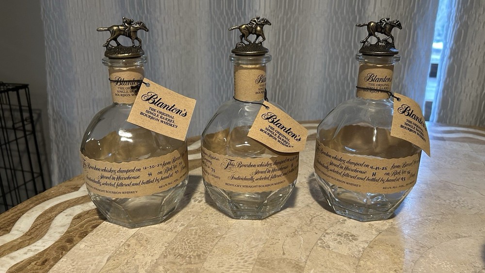 Blantons Bottles Empty Lot Of 3 750 Ml