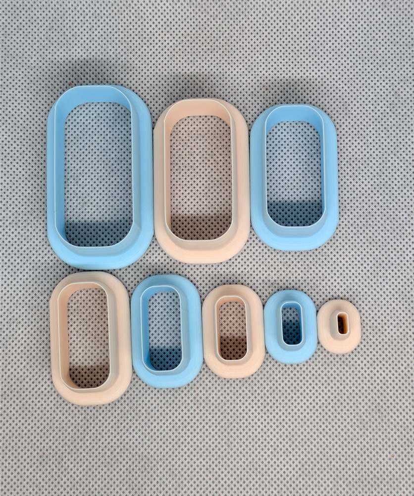 Rounded Rectangle Clay Cutter Shape Set~Polymer Crafting Tool~Stackable Outline