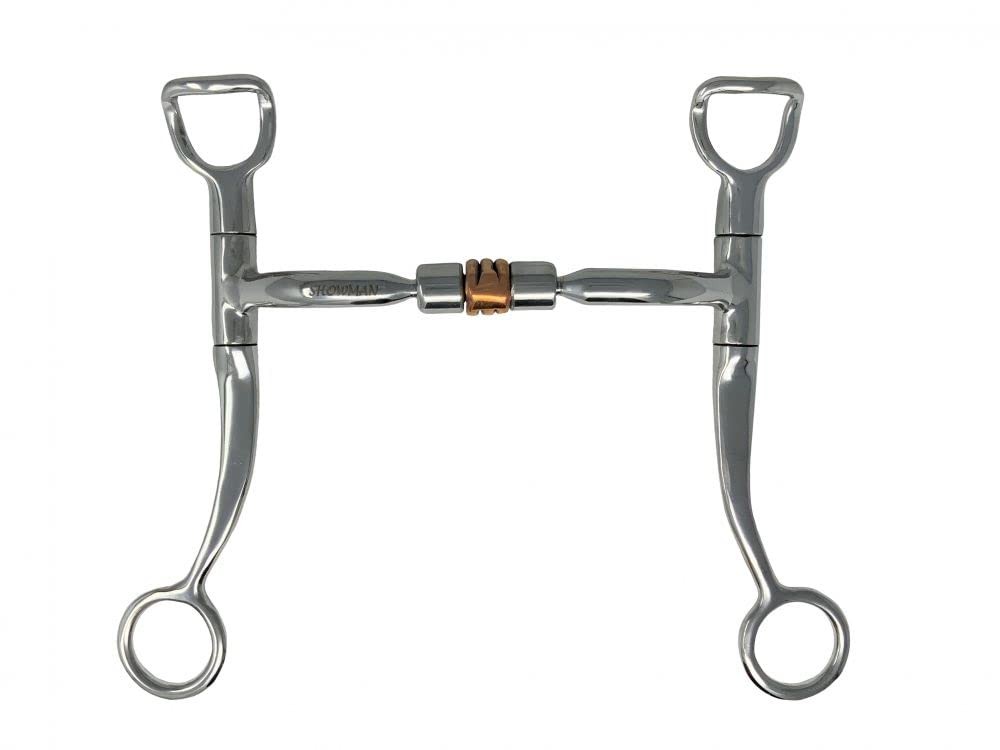 Showman Stainless Steel Snaffle Bit w/ Copper Roller