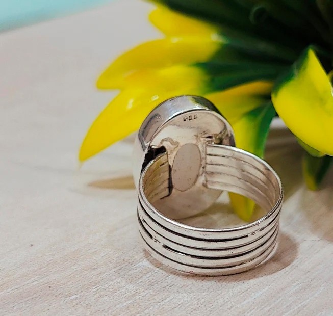 Solid 925 Sterling Silver Natural Pink Rose Quartz Gemstone Boho Handmade Ring