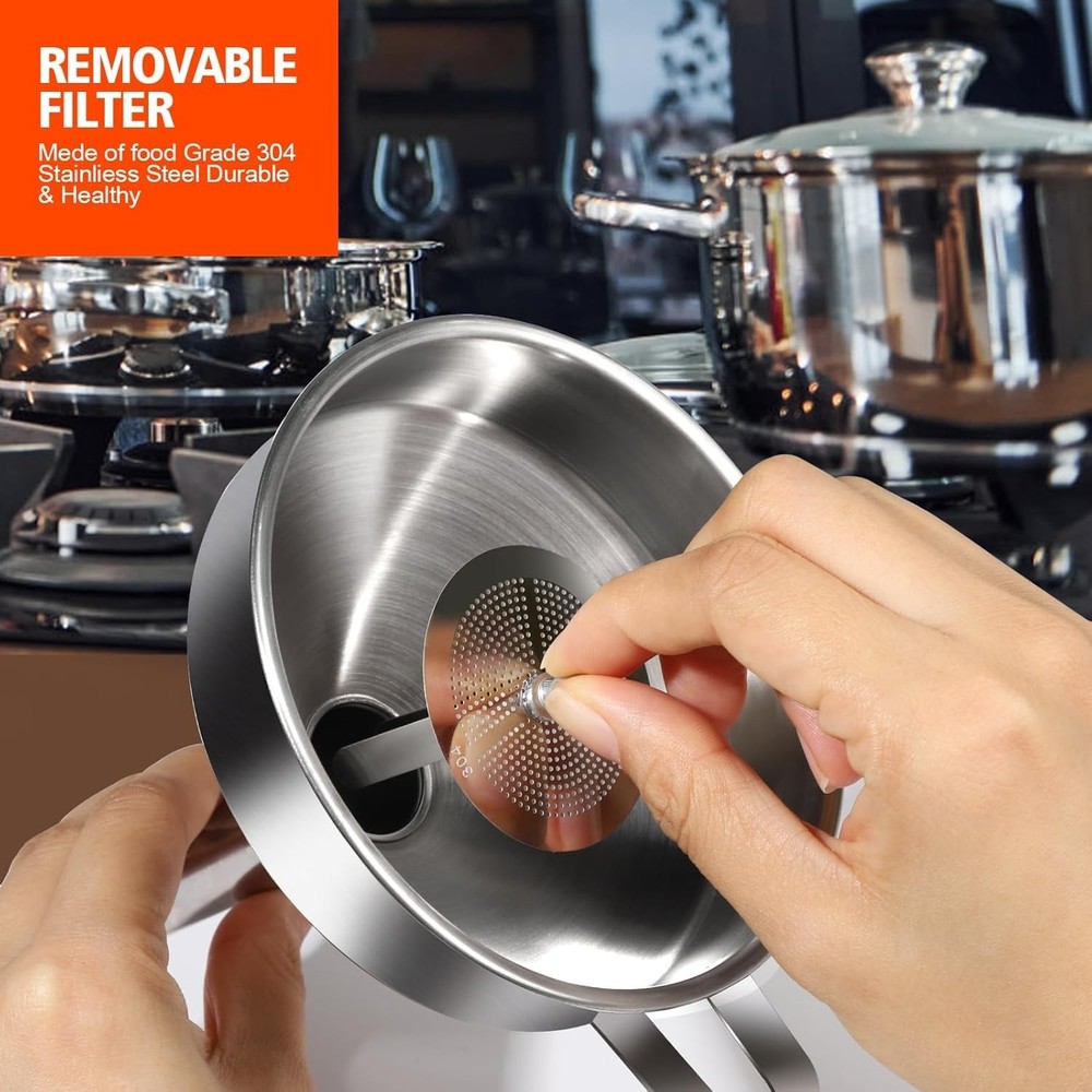 Professional Quality Stainless Steel Funnel Trio – Essential Kitchen Tools