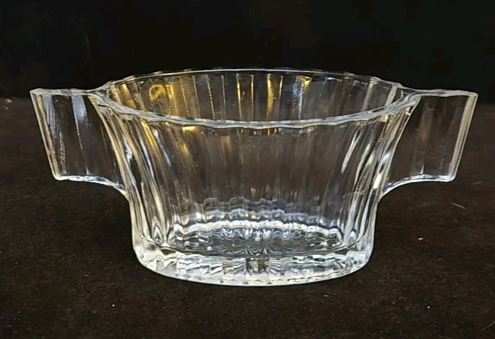 HEISEY RIDGELEIGH Vintage Mini SUGAR Clear Glass Lined Solid Handles