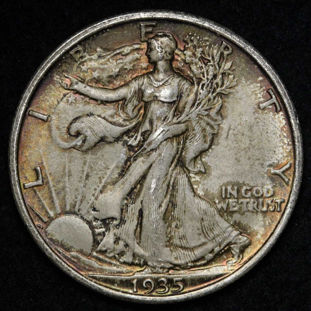 1935 Walking Liberty Silver Half Dollar GEM BU *UNCIRCULATED* MS TONED! E240 T