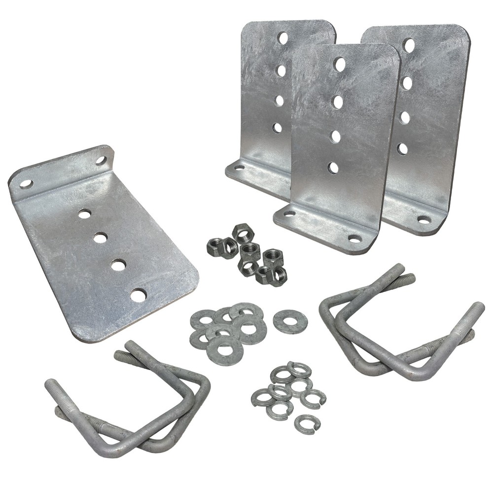 (4) 8" Galvanized L-Type Bunk Bracket Kit for Boat Trailer fits 3x3, Heavy Duty