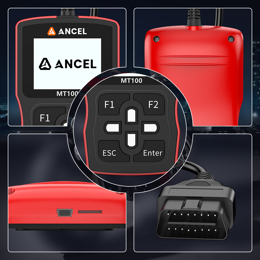 ANCEL MT100 Motorcycle Scanner OBD2 Code Reader Engine ABS Diagnostic Tool