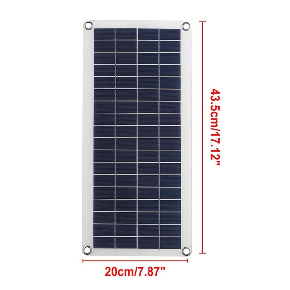 Flexible Solar Panel Kit with Dual USB Ports Charge Devices Simultaneously