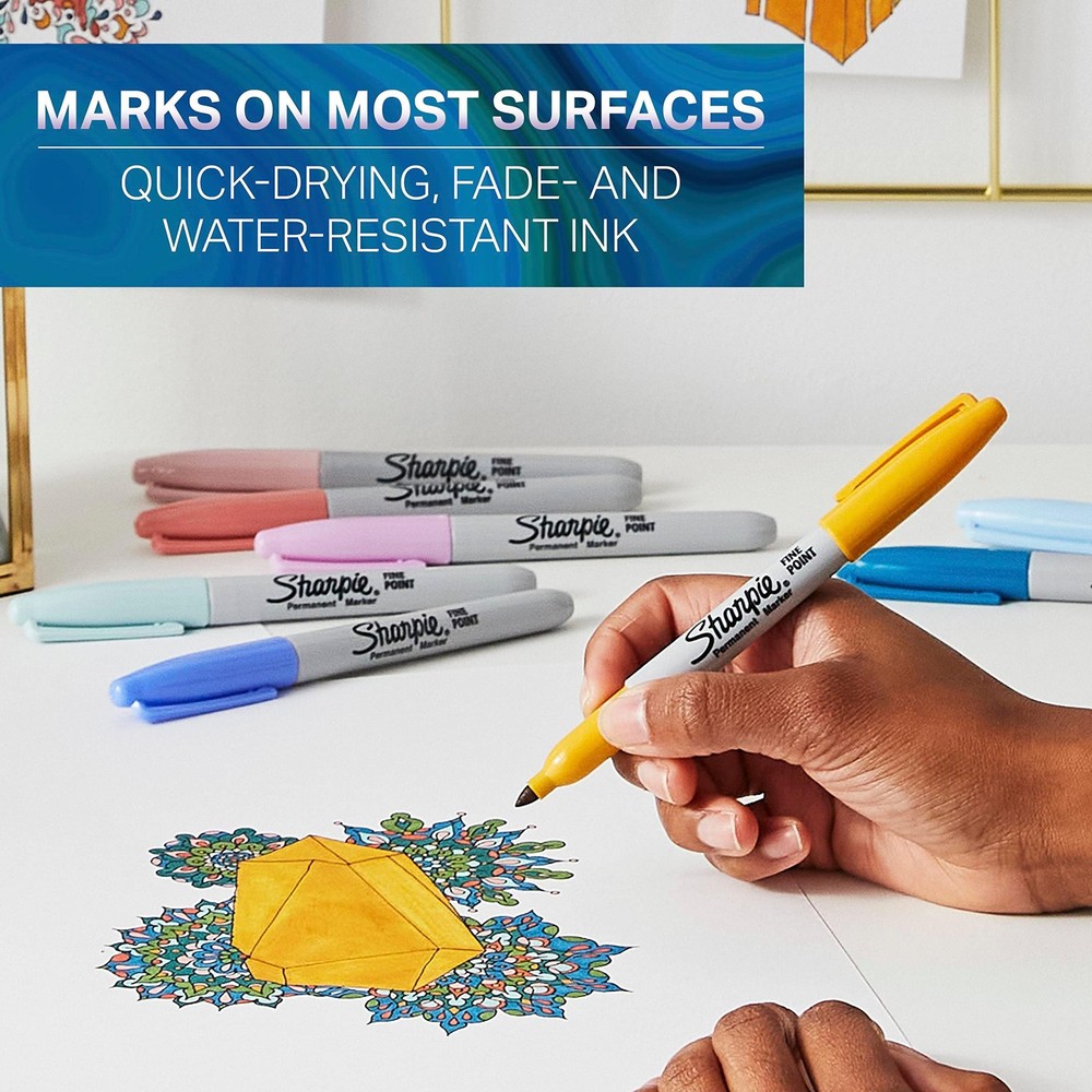 Permanent Markers Fine Point Assorted Colors Special Edition 12 Count