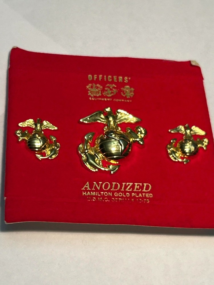 Anodized Brass Marine Corp Insignias