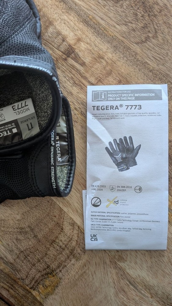 Ejendals Tegera 7773 Cut Resistant Impact Work Gloves