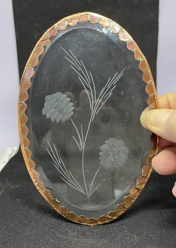 Etched Bevel Ovals 6”by 4” - Thistles