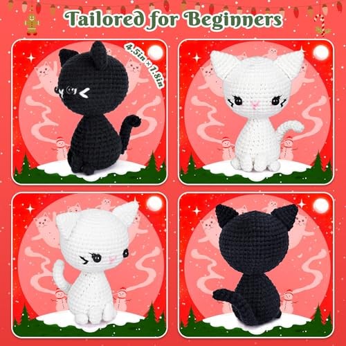 Crochet Kit for Beginners, Crochet Starter Kit with Step-by-Step Magical Cats