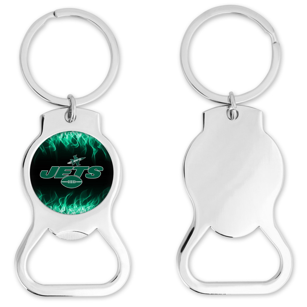 New York Jets Bottle Opener Keychain Round