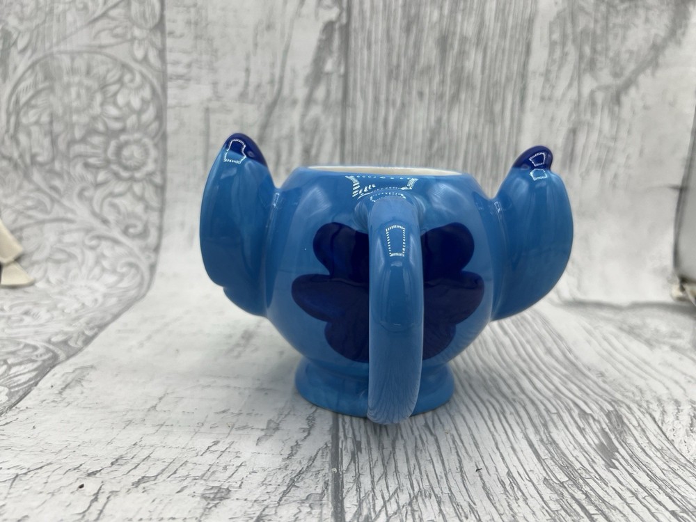Disney Lilo & Stitch Shaped Blue Ceramic Tea Coffee Mug 3D Face