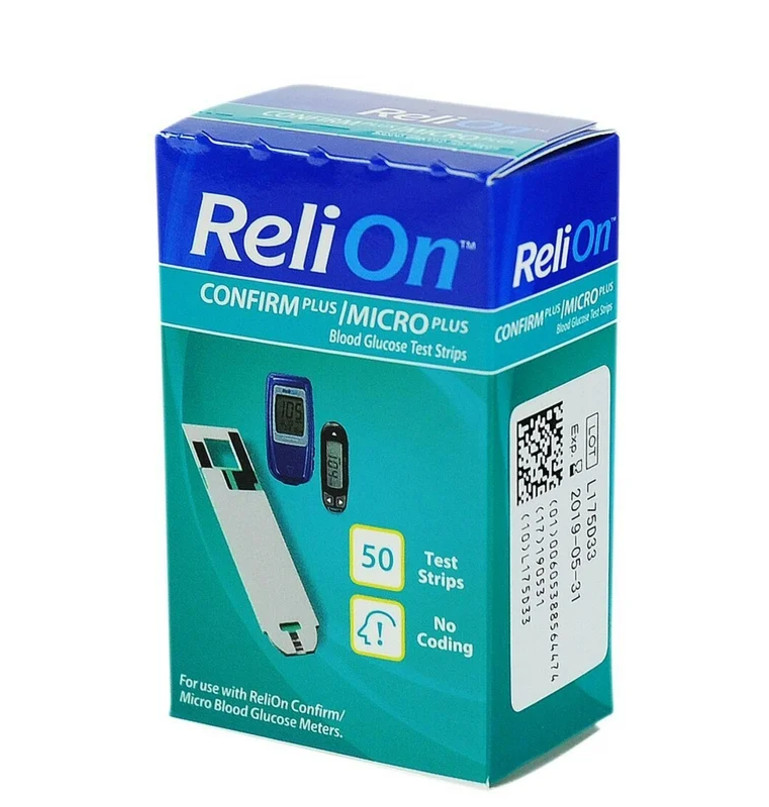 ReliOn Confirm Micro Blood Glucose Test Strips, 50 Count