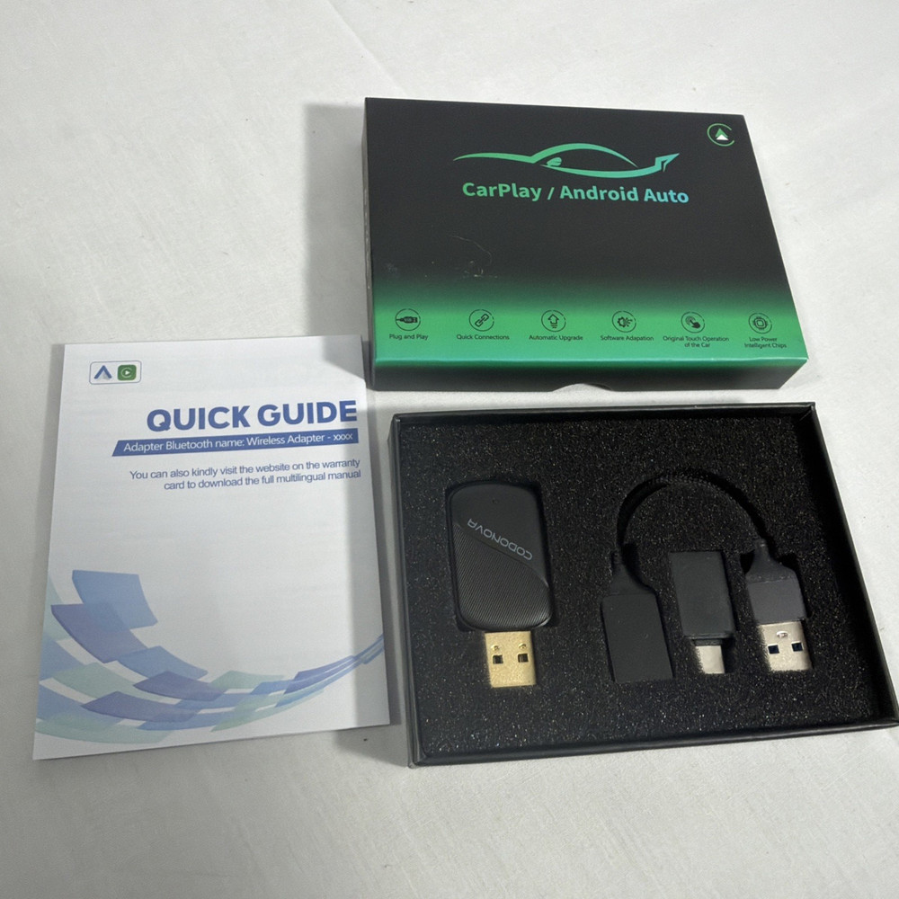 Wireless CarPlay & Android Auto Adapter - USB Plug & Play for Easy Setup