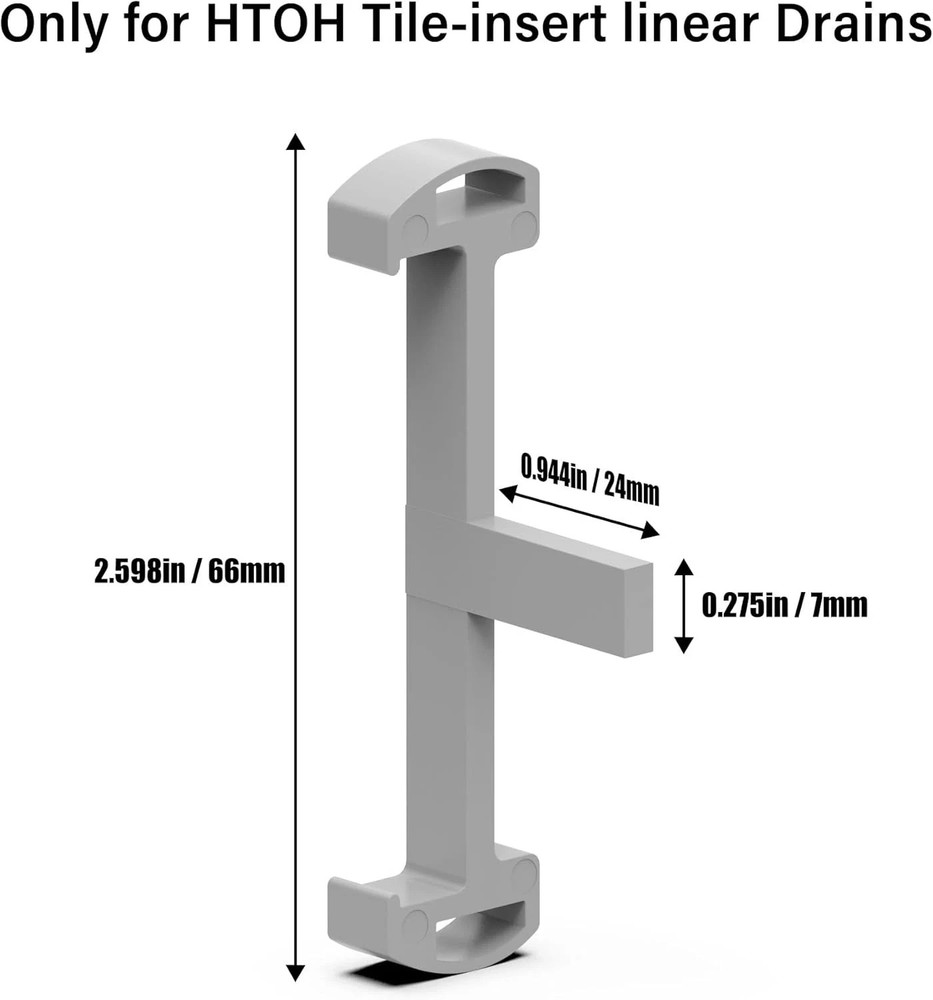 6 PCS Grey Plastic Clips for Linear Drain, Tile Tray Supporters for Tile-Insert