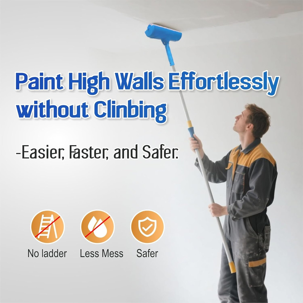 10 Inch Ceiling Paint Roller with Shield Roller and Shield with Adjustable Head