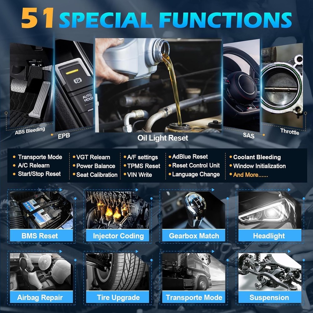 2025 XTOOL IP919 Auto Diagnostic Tool Bi-Directional 51+ Service Key Programmer