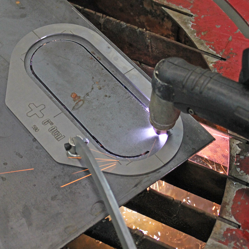 Plasma Stencil - 6" Oval Trailer Light Cutter Guide - Stop/Turn/Tail