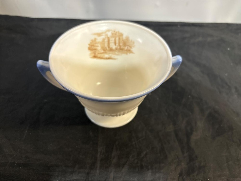 MacBeth Evans Cremax Blue Border Castle Design Creamer