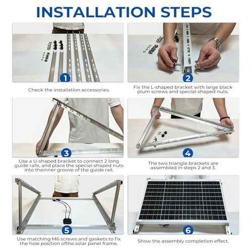 Solar Panel Mount Brackets, 2 Sets 45 inch with Foldable Tilt Legs, Suitable