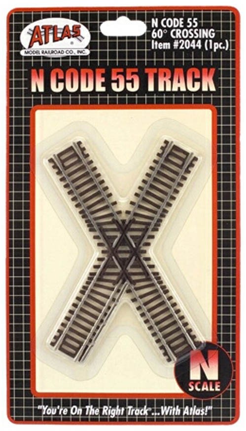 Atlas N Scale Code 55 60-Degree Crossing Model Train Track
