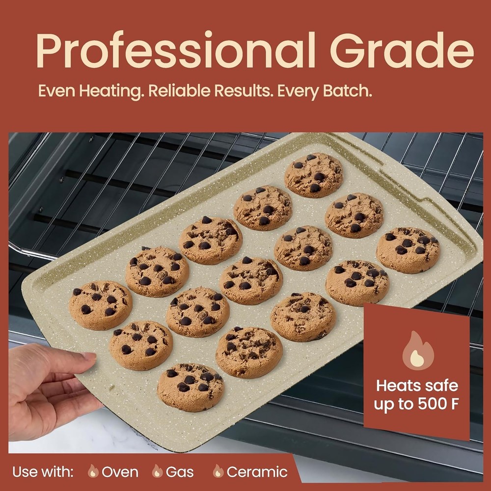 Bakeware Set – 6 Piece – Stackable, Deluxe, Non-Stick Baking Pans for Profession