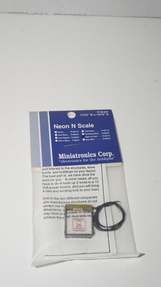 N Scale Miniatronics Open 24 Hours Light Rare 75-051-01