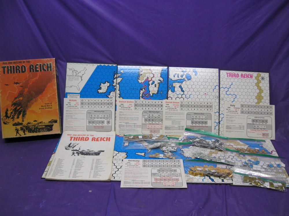 Avalon Hill Rise & Decline Third Reich 2nd Ed 1976 Good Condition