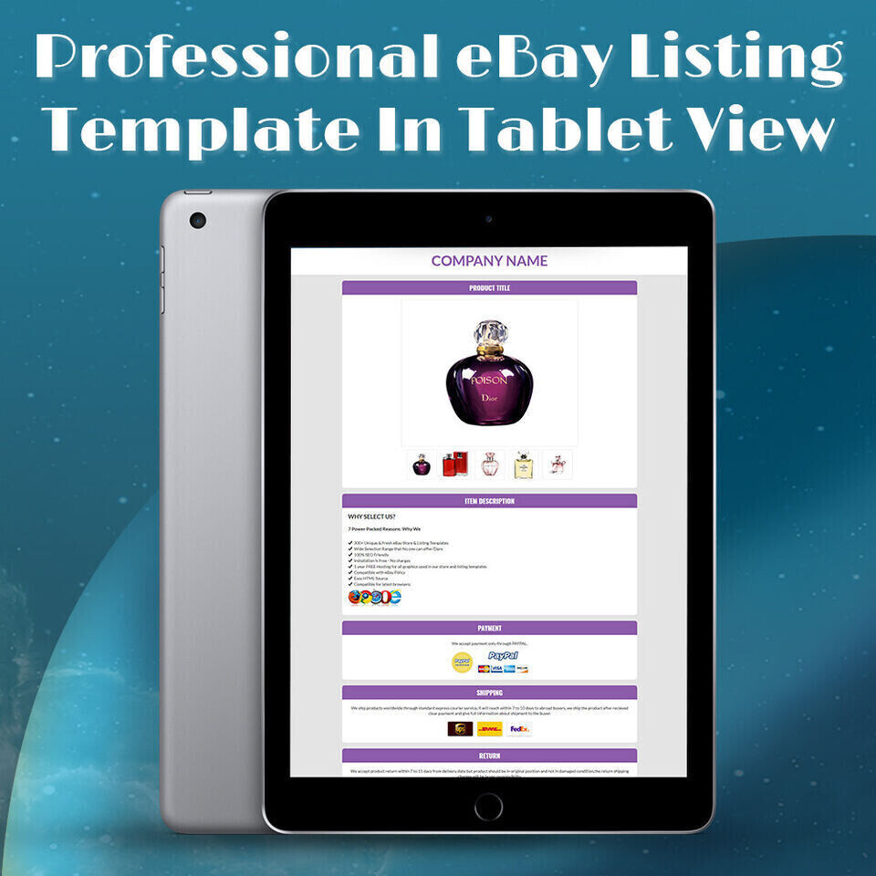 New eBay Mobile Responsive Template Auction Listing Professional HTTPS 2025