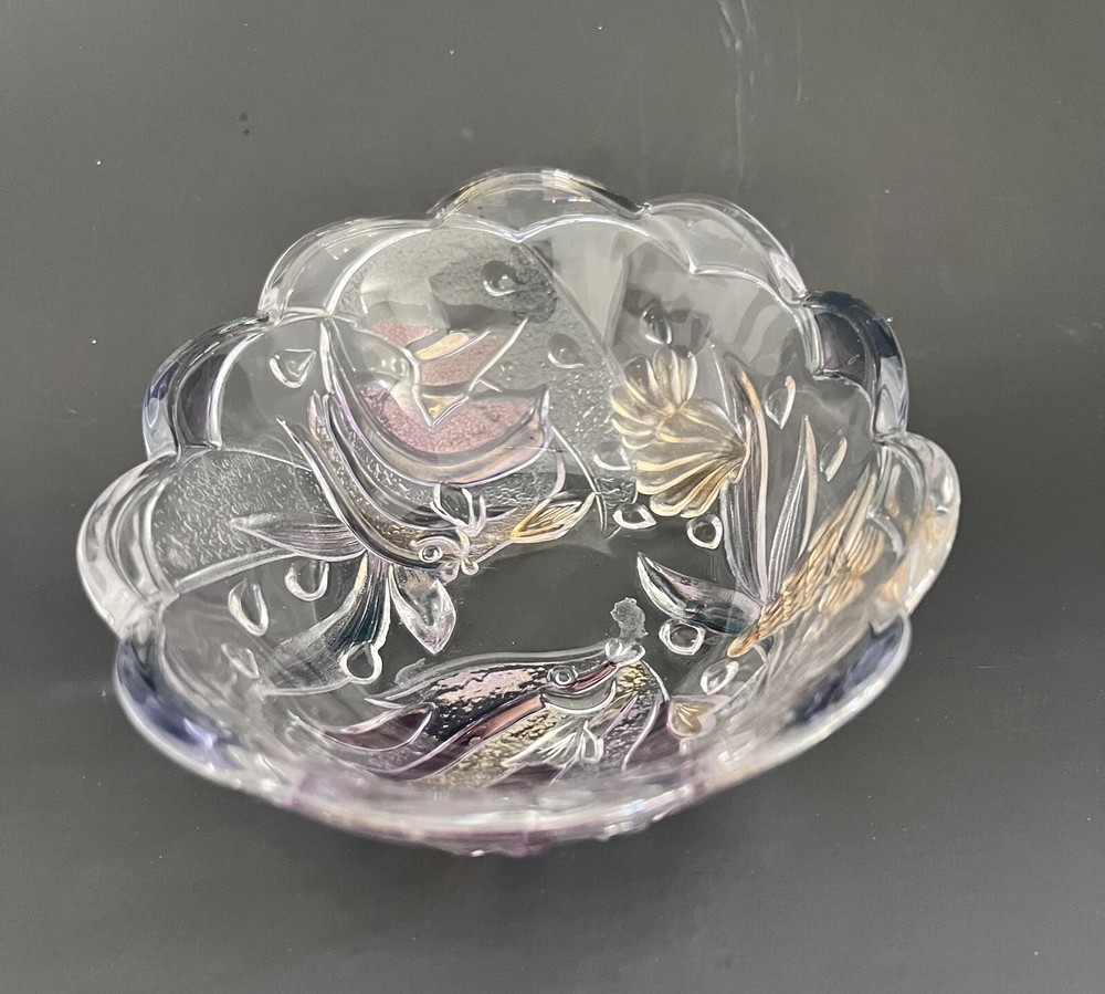 Mikasa’s 1970s Multicolor Etched Crystal Oval Bowl