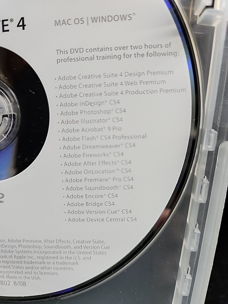 Adobe Creative Suite 4 Production Premium ~ Mac OS ~ Full Version with Serials