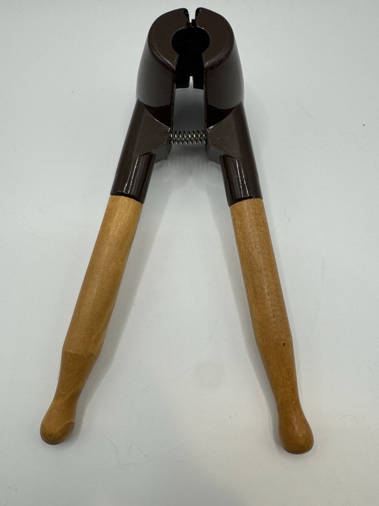 Vintage Metal Nutcracker Nut Cracker Wooden Handles