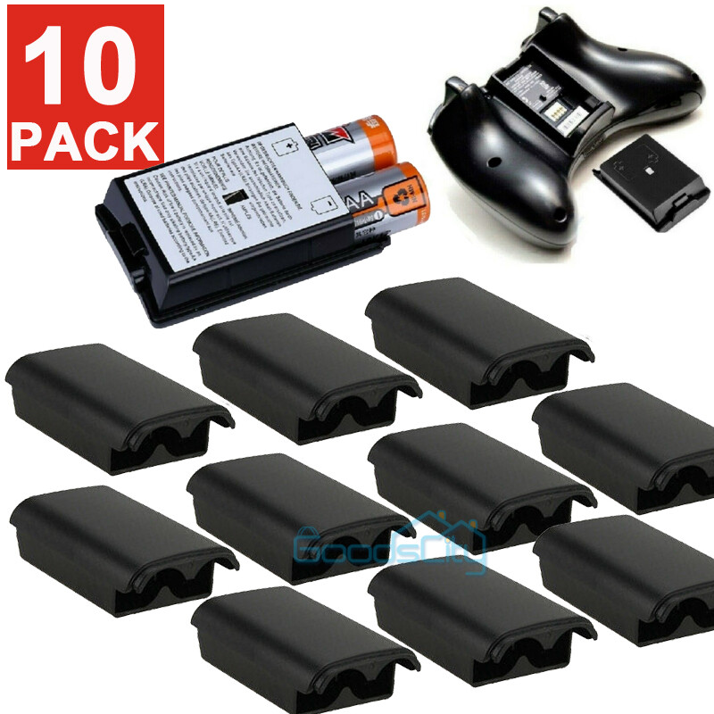 10-200pcs AA Battery Back Cover Case Shell For Xbox 360 Wireless Controller BLK