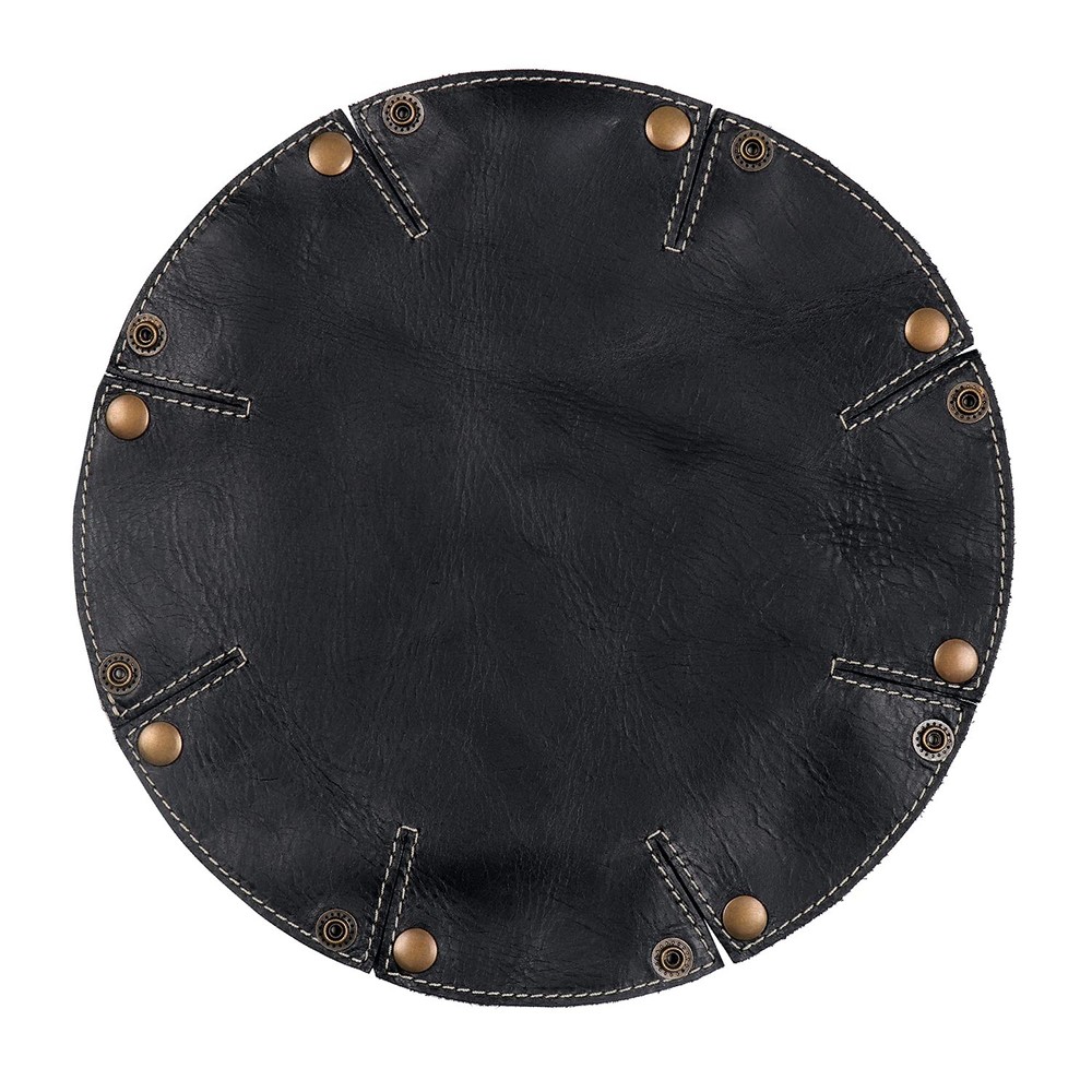 Genuine Leather Round Tray Organizer - Practical Storage Box for Wallets, Wat...